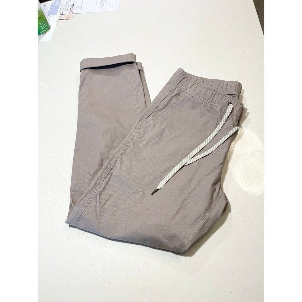 Vuori ripstop beige/taupe pants with drawstrings size small!.